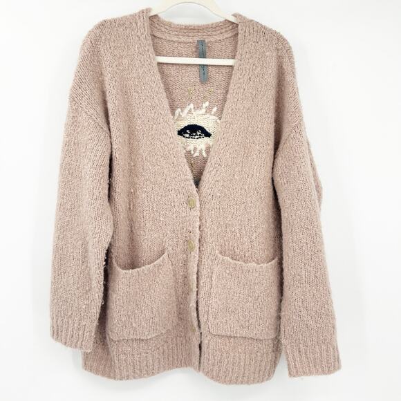 Raquel Allegra Womens Friendship + Love + Truth Alpaca Wool Cardigan Sweater M - Picture 3 of 9